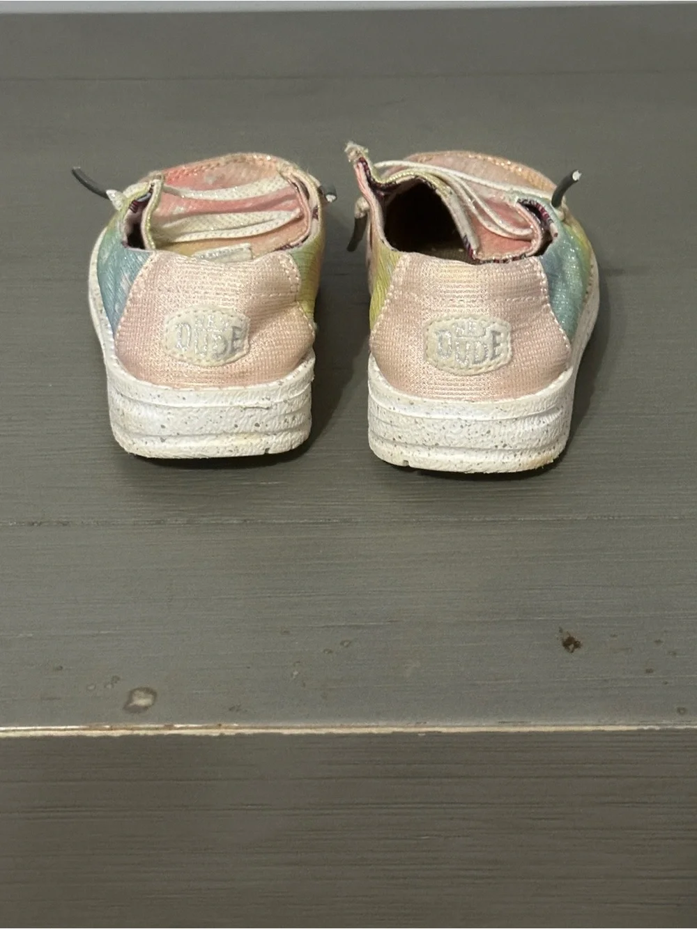 Hey Dude Kids Pastel Tie-Dye Moccasins in Pink, Yellow & Green
